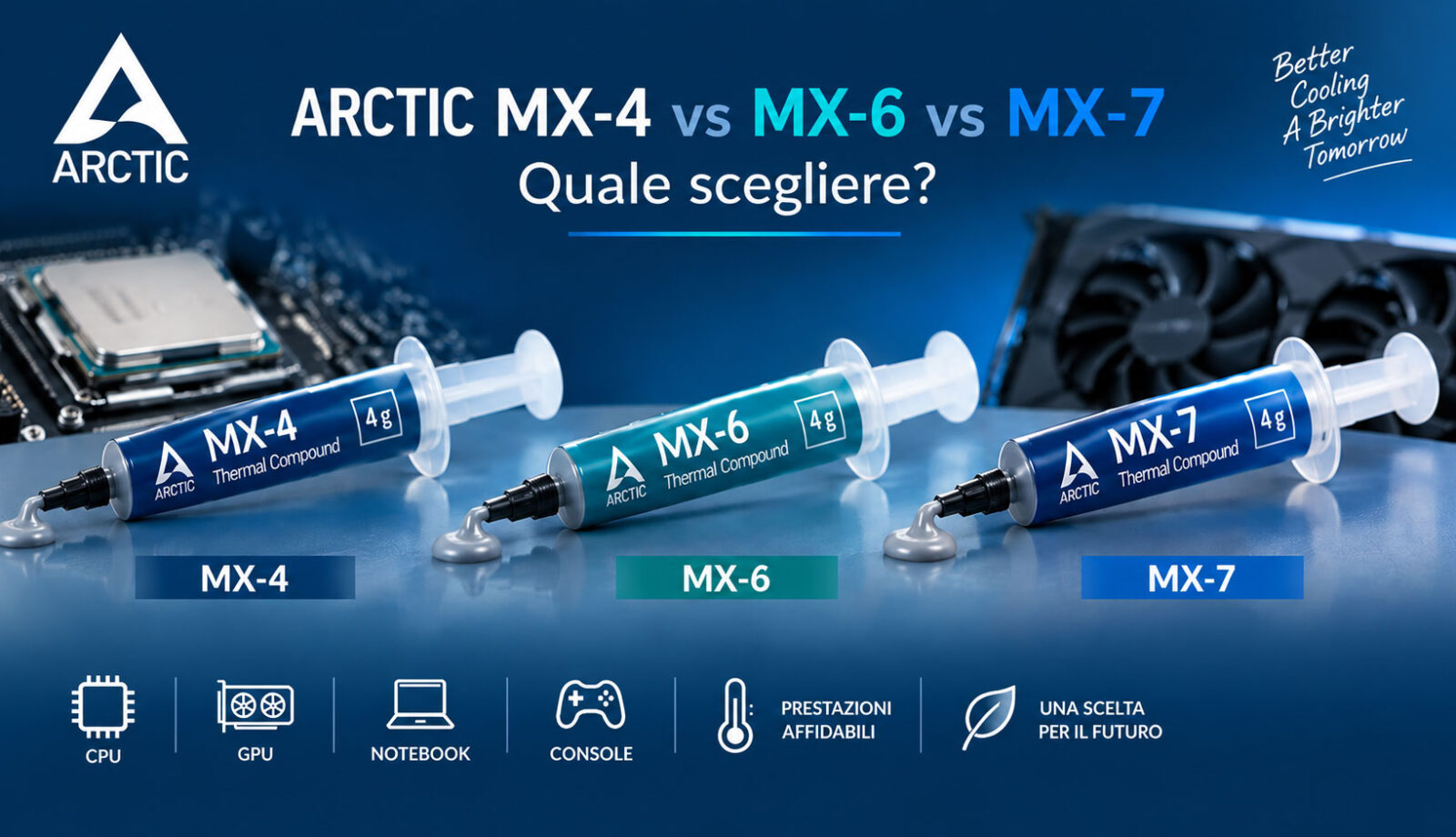 ARCTIC MX-4 vs MX-6 vs MX-7 pasta termica per CPU e GPU