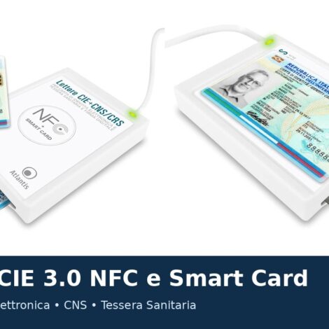 Lettore CIE 3.0 NFC Atlantis USB per Carta d'Identità Elettronica e Smart Card