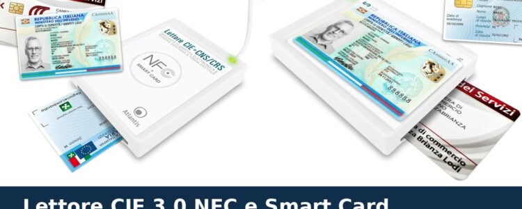 Lettore CIE 3.0 NFC Atlantis USB per Carta d'Identità Elettronica e Smart Card
